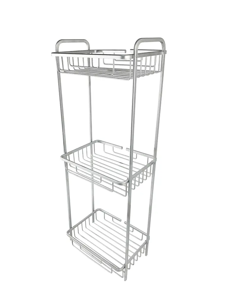 Zhaosheng- Carrito de baño de pie con estante de almacenamiento para baño de primera calidad directo de fábrica con 3 cestas grandes