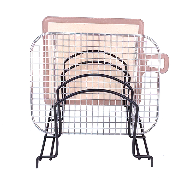 Zhaosheng Hardware - Organizador de cocina, estante para galletas, bandeja y tapa de olla, organizador para tabla de cortar, soporte para cacerola