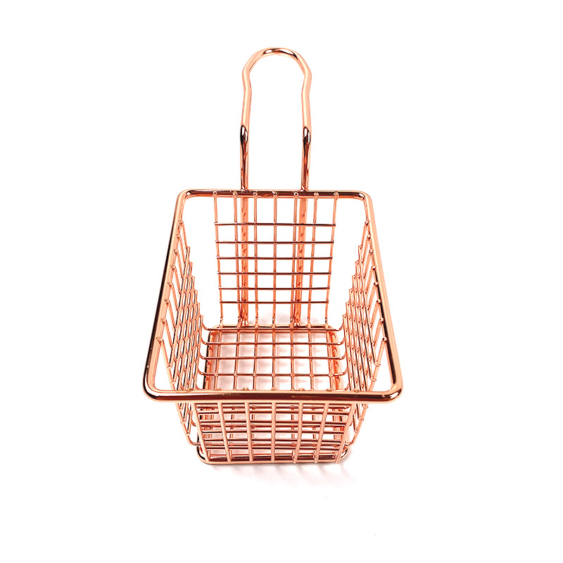 Zhaosheng Hardware - Cesta para freír patatas fritas, pequeña cesta para freír chapada en cobre