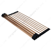 Escurridor de platos enrollable sobre el fregadero, estante plegable de acero inoxidable para fregadero