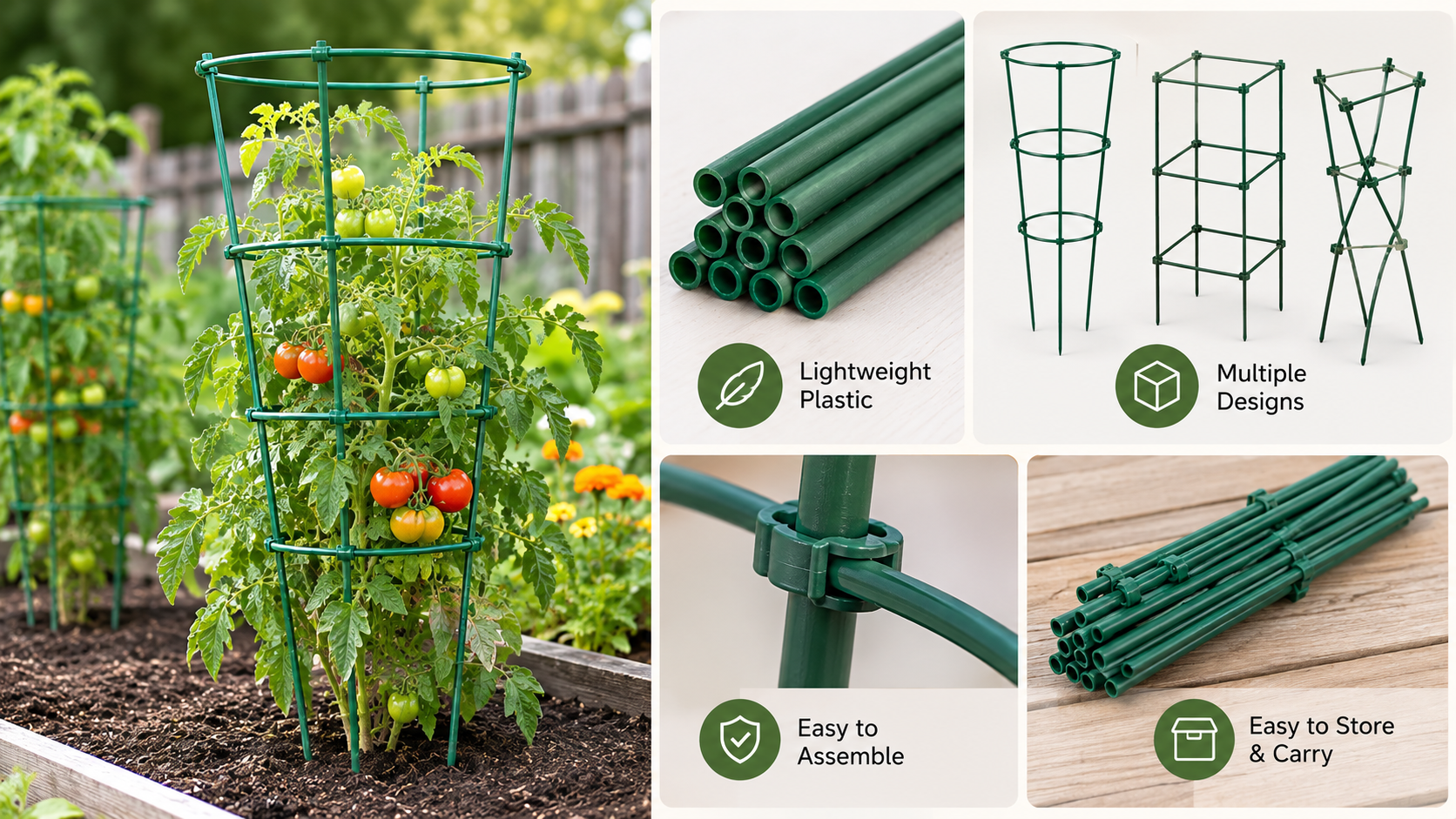 soporte para plantas de tomate